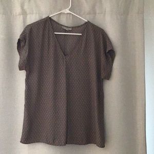 V Neck Short Sleeve Blouse.